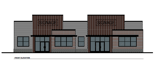 Front Elevation Highline Place Retail at Dawley Farm